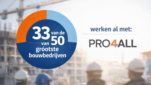 Pro4all bedient 33 van de 50 grootste bouwbedrijven in Nederland